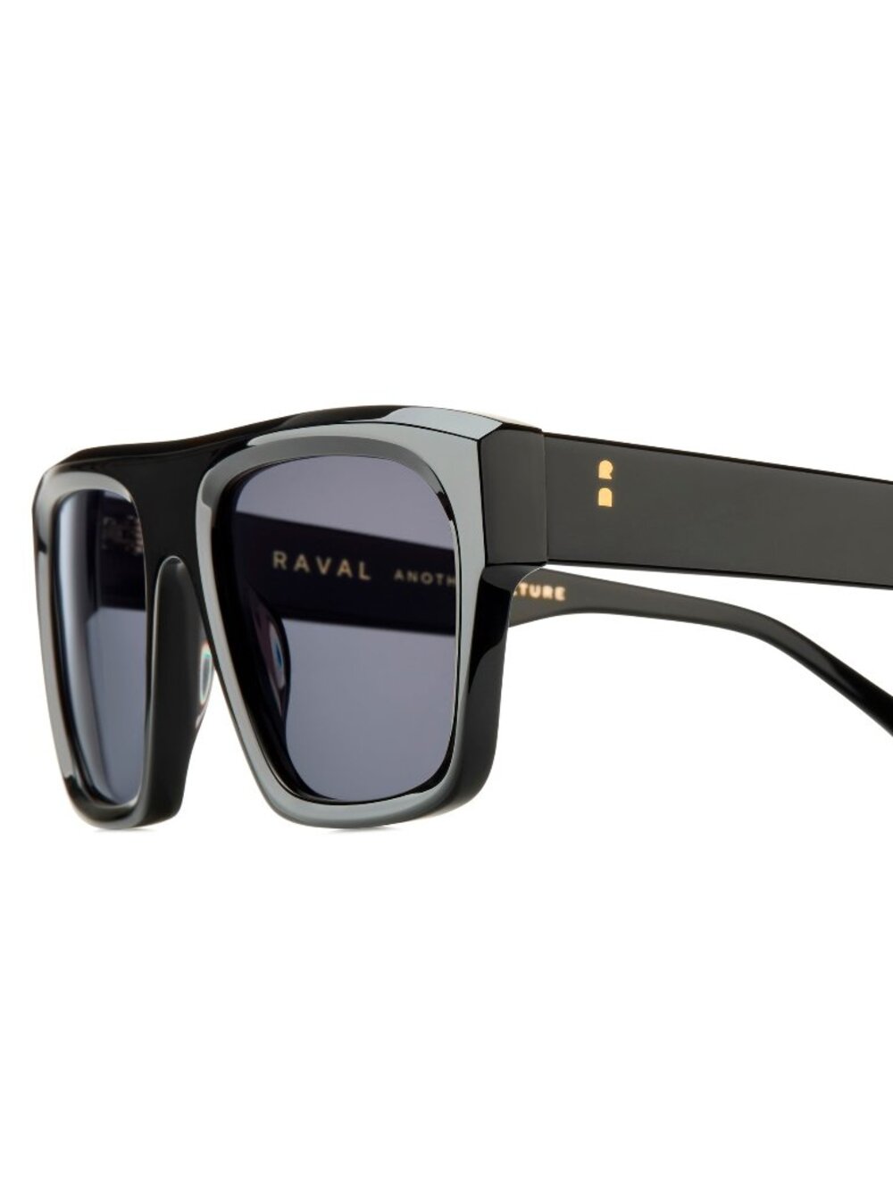 New Raval Eyewear Men's Sunglasses Black Square Grey Lens Acetate Frame C1